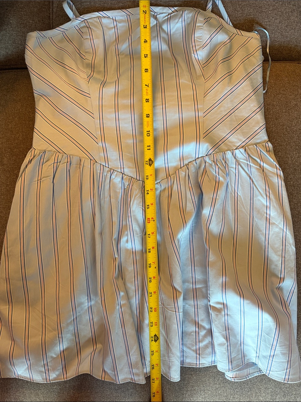French Connection Light Blue Striped Mini Dress - Picture 10 of 10